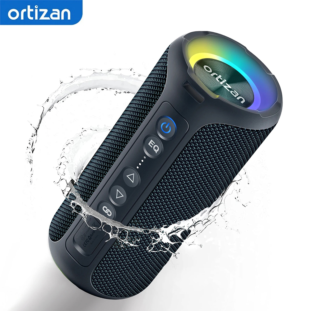 Haut-parleur portable sans fil Ortizan 40W, haut-parleur Bluetooth étanche IPX7, son stéréo puissant et basses profondes, appairage TWS, micro intégré, 3EQ, lumières RGB pour la maison et l'extérieur
