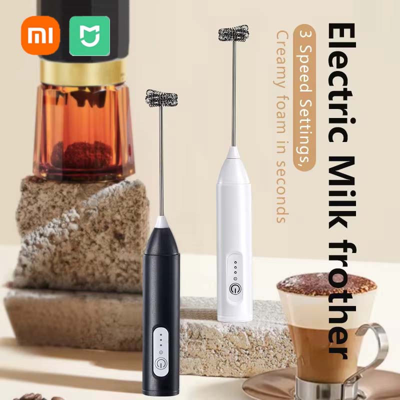Электрический вспениватель молока XIAOMI, мини-ручной беспроводной, мощный, перезаряжаемый, удобный, для взбивания кофе, молока, кухонные венчики