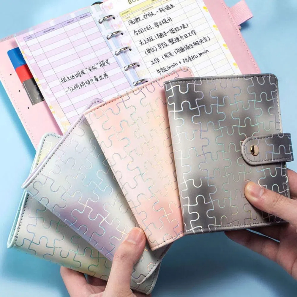 PU Leather Budget Binder Planner Daily Weekly A7 Money Savings Challenges Cash Envelopes Wallet Organizer