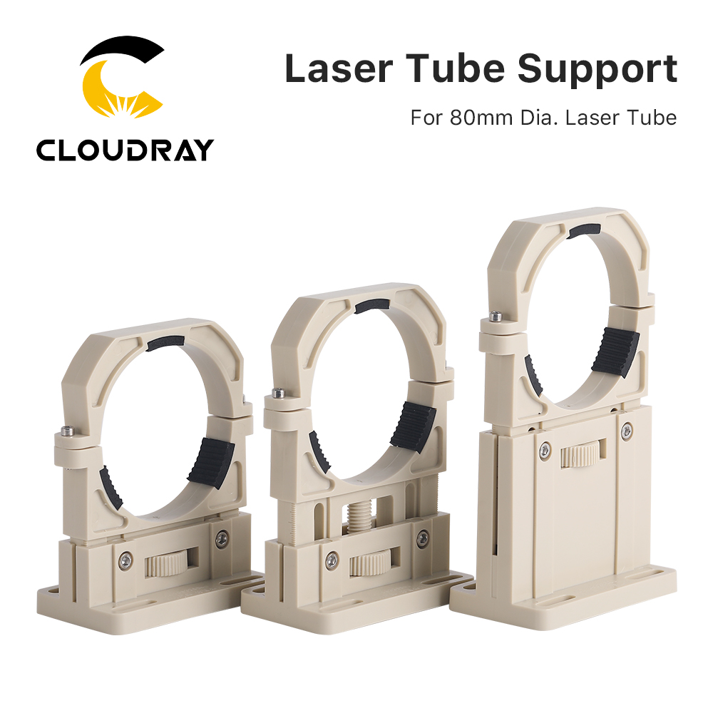 Soporte de tubo láser Cloudray Co2 2 unids/set montaje de plástico Flexible 80mm para máquina cortadora de grabado láser de 50-180W