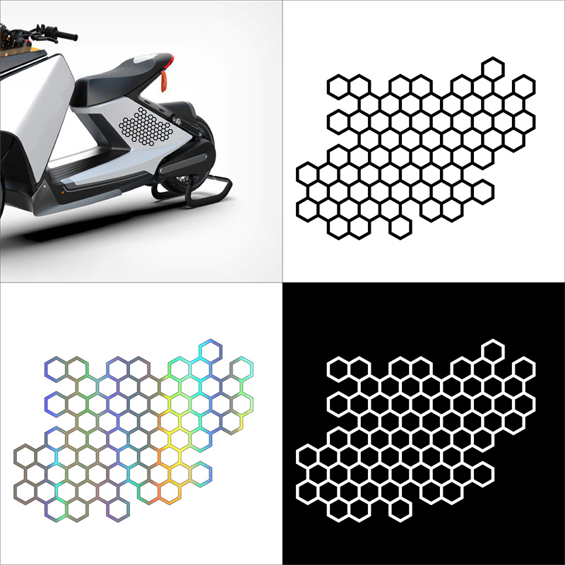 Pegatinas de panal para coche, calcomanías para carrocería de motocicleta eléctrica, decoración de estilo abierto a la moda, pegatinas para faros sintonizados