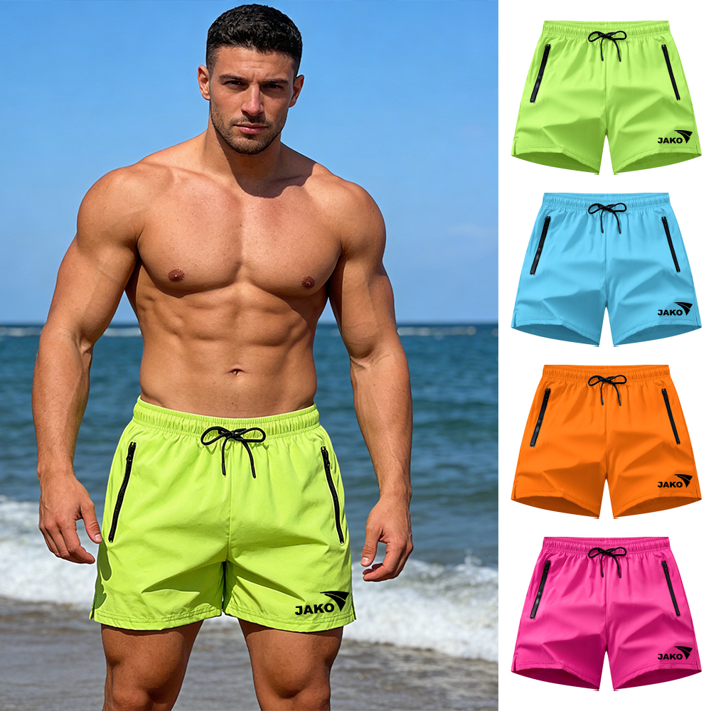 2026 Neue Bedruckte Strandshorts Sommer Casual Fitness-Trainingsshorts Mit Atmungsaktivem Netzfutter Und Doppelten Reißverschlusstaschen