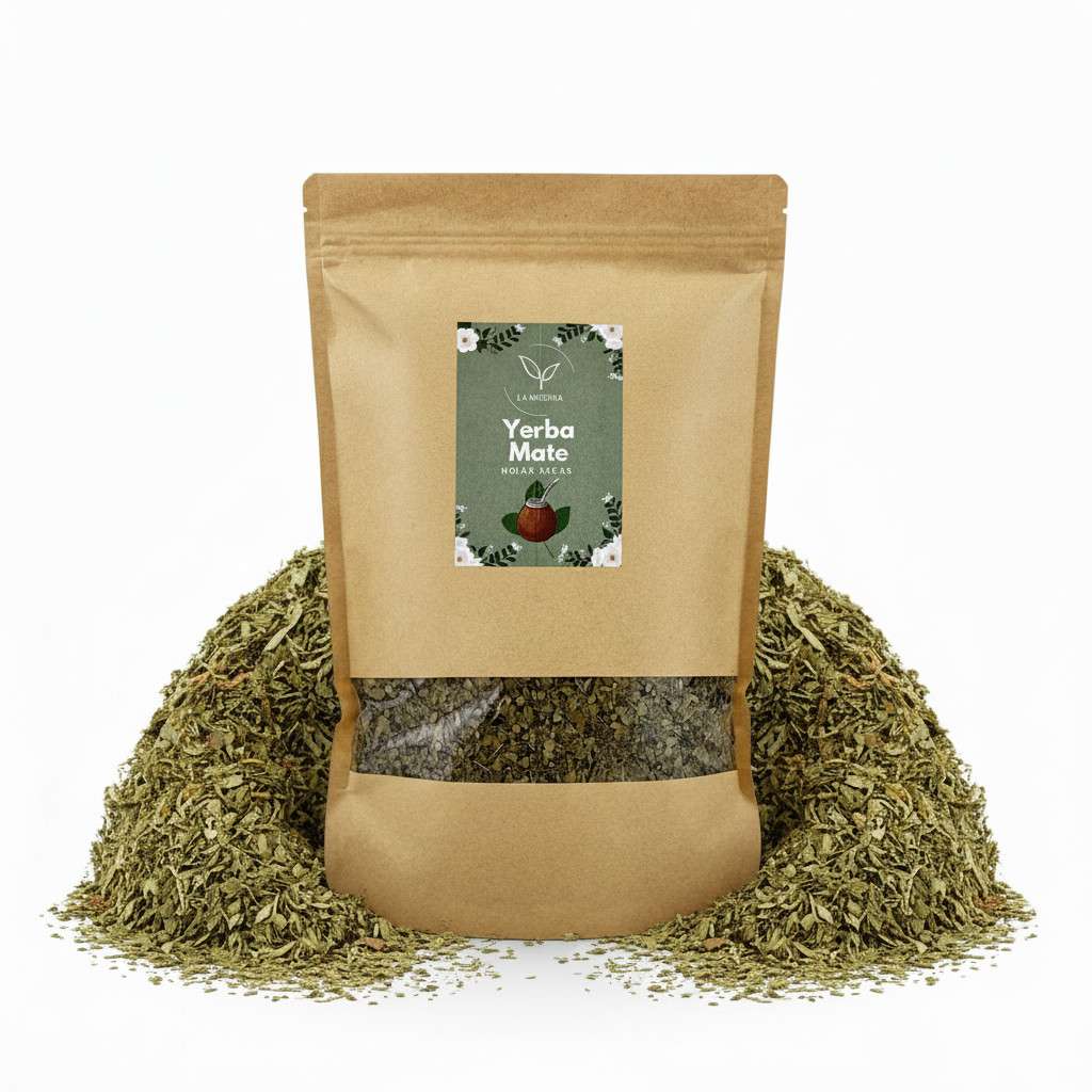 La Herbera |   Yerba Mate (Ilex paraguariensis) hoja triturada, Mate, Hierba Mate, Caá |   infusión tradicional |   a granel |   Selección artesanal, envasado en España, calidad herbolaria, Hojas de Yerba Mate, Té de Mate Triturado