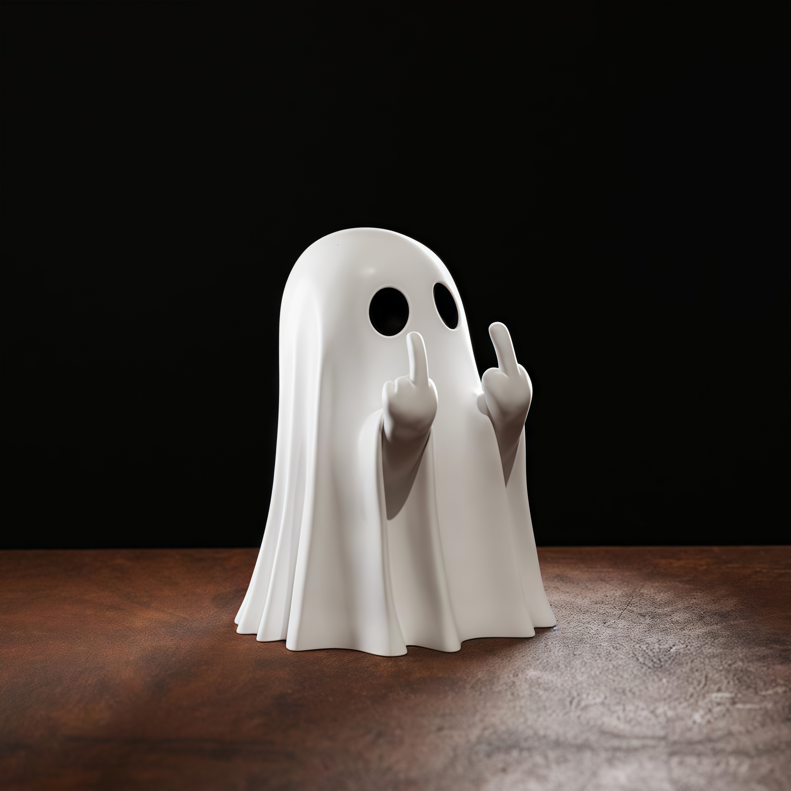 Linda Estatua de Fantasma con Dedo Medio, Pequeña Decoración de Halloween para el Hogar, Centro de Mesa para Mesa de Café, Adorable Figura de Terror