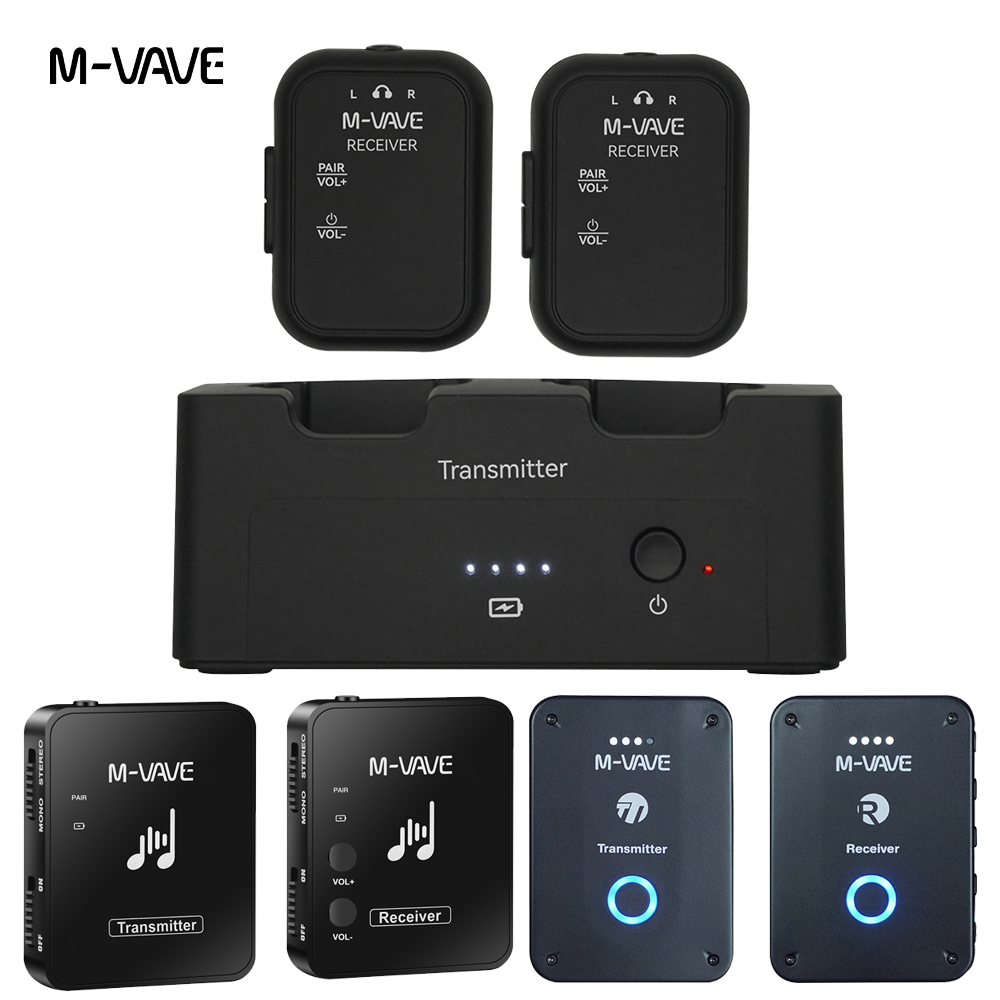M-VAVE 2.4GHz ワイヤレスイヤホンモニター伝送システム WP-9/WP-10/WP-12 サポートステレオモノラルミュート機能レコーダー