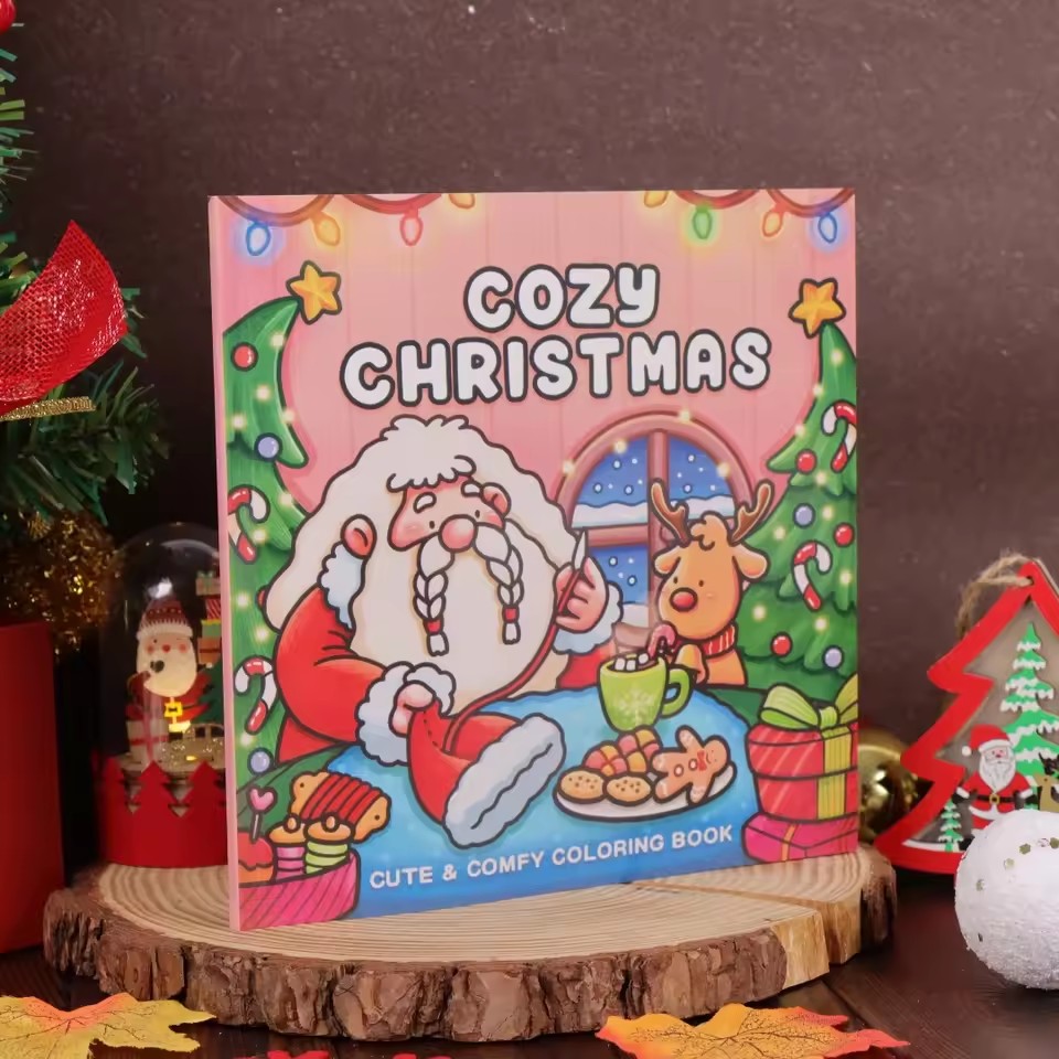 居心地の良いクリスマス クリスマス塗り絵 漫画 ストレス解消 ペーパーバック 絵画 ギフト 教育用 モンテッソーリ 描画おもちゃ