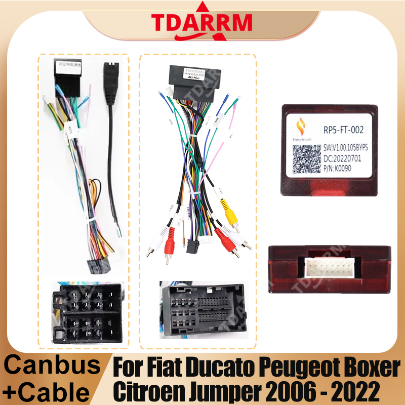 สําหรับ Fiat Ducato Peugeot Boxer Citroen Jumper 2006-2022 2DIN สเตอริโอแผงสายไฟสายไฟอะแดปเตอร์ Canbus ถอดรหัส