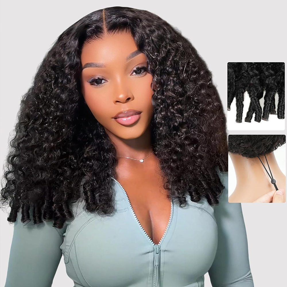 Pelucas rizadas birmanas de 30 y 34 pulgadas, cabello humano, peluca con 250% de rizos, peluca de cabello humano fácil de usar para principiantes, para mujeres, con puntas rizadas en espiral