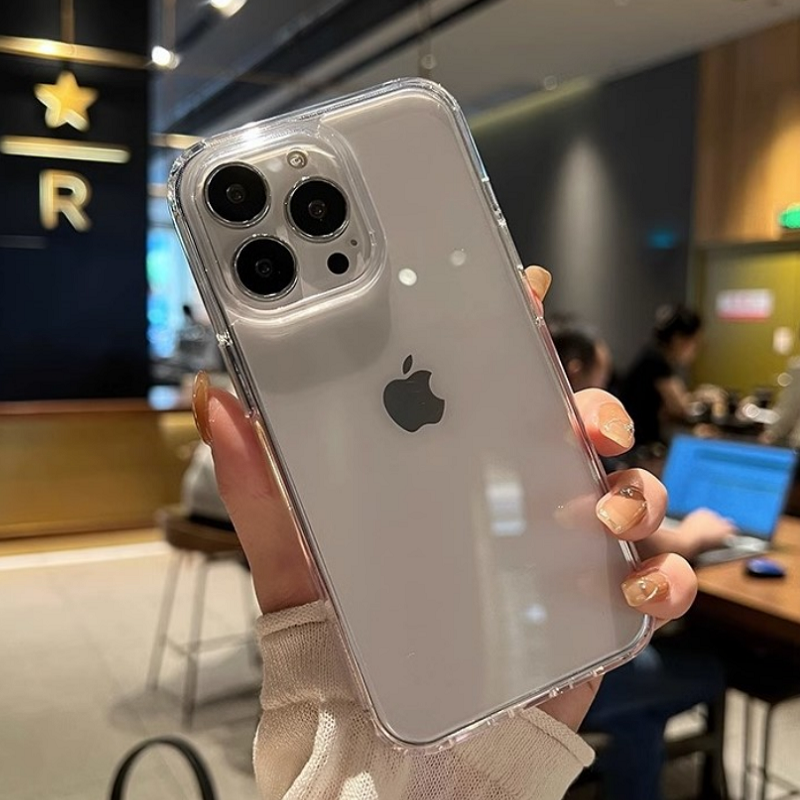 Funda de teléfono acrílica suave transparente de lujo para iPhone 16 15 14 13 12 11 Pro Max XS X XR 7 8 Plus Mini cubierta de parachoques a prueba de golpes