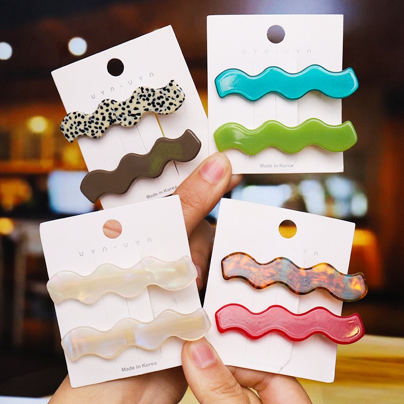 3 Stks/set Kleurrijk Golfvorm Haarclip Fashiona Luipaardprint Haaraccessoires Uitgehold Paillette Haarspeld
