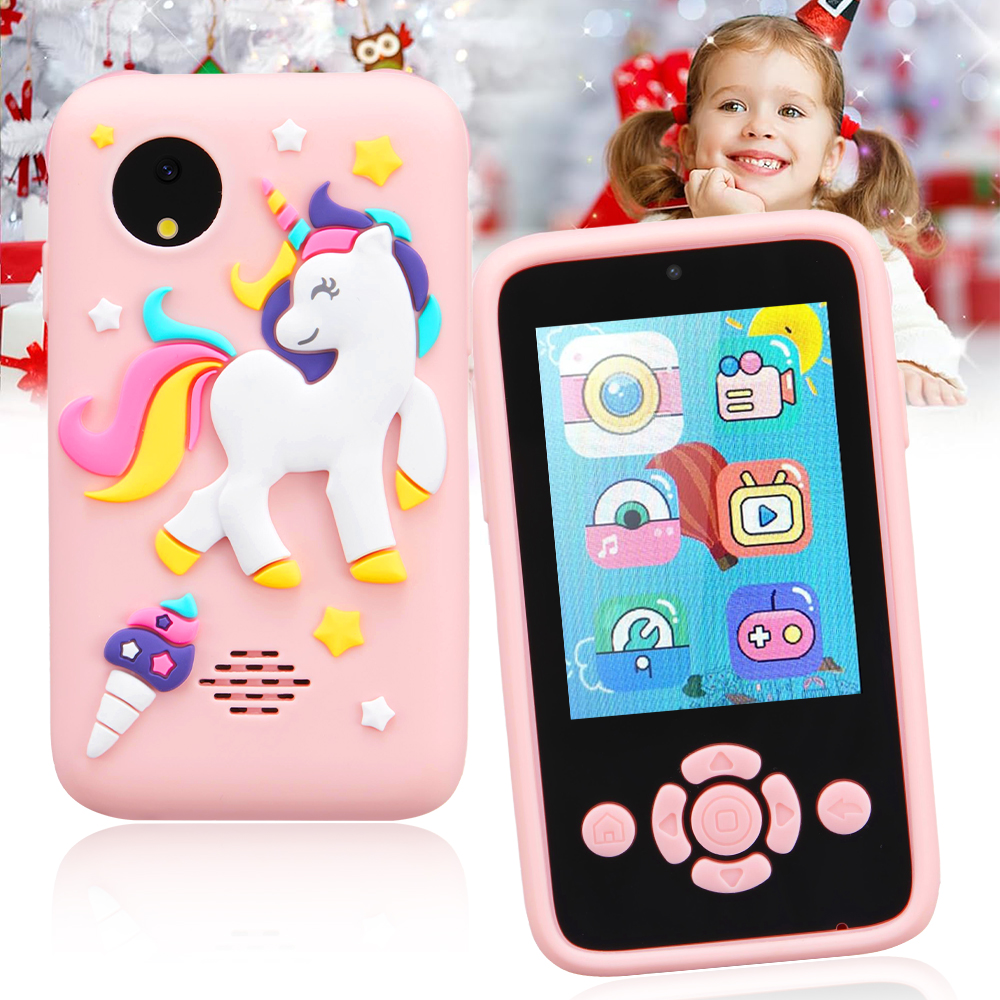 เด็กกล้องโทรศัพท์ของเล่น Mp3 เครื่องเล่นเพลงปริศนาเกมเด็กวัยหัดเดิน Leaning ของเล่นสําหรับเด็กผู้หญิงอายุ 3-10 ของขวัญวันเกิด 32G