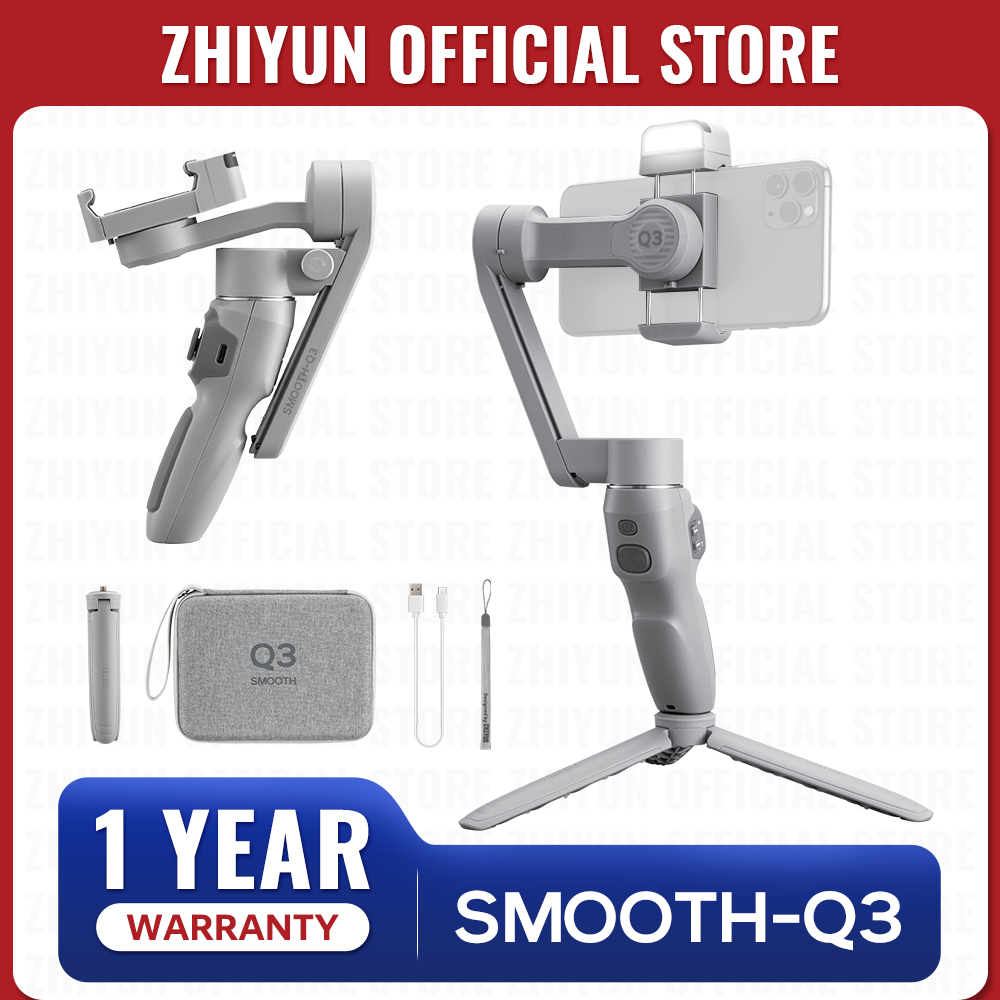 Oficjalny 3-osiowy gimbal do smartfonów ZHIYUN SMOOTH Q3, składany stabilizator ręczny z oświetleniem i funkcją automatycznego śledzenia dla iPhone/Android