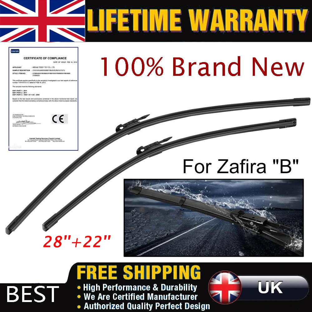 ชุดใบปัดน้ำฝนกระจกหน้าเหมาะสำหรับ Vauxhall Zafira MK II 2005 - 2014 UK
