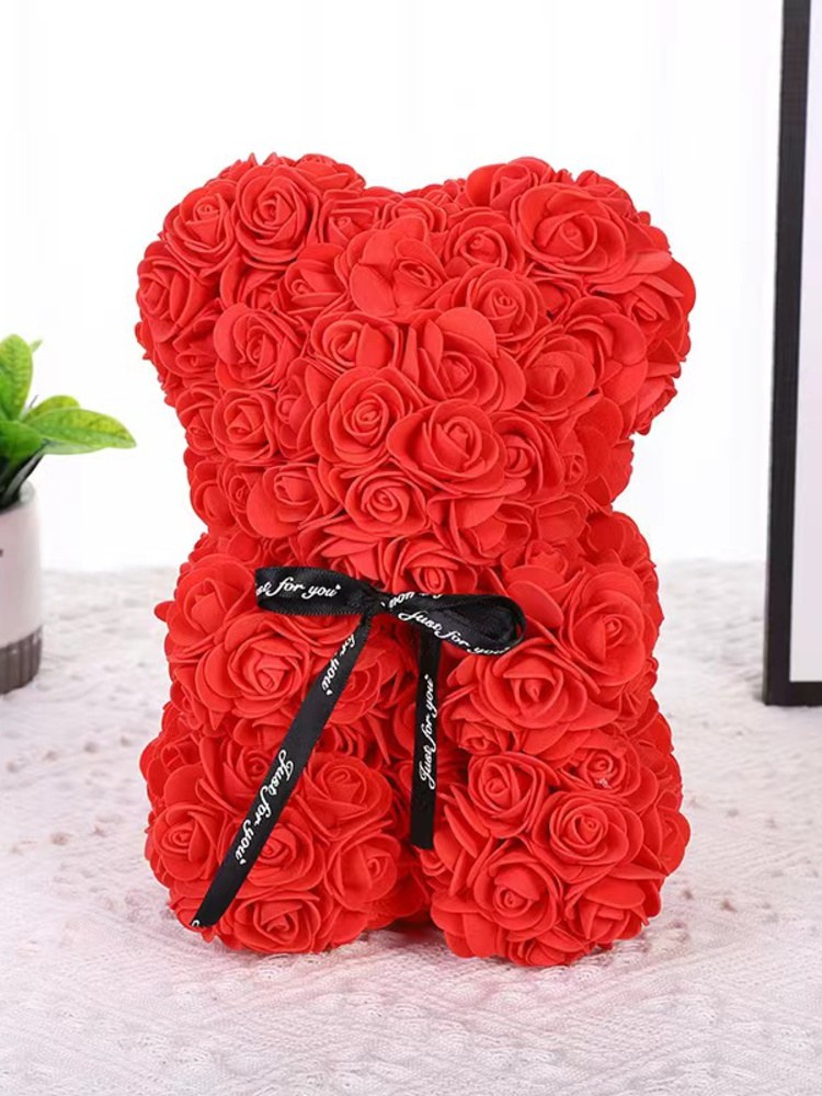 Oso de peluche Regalo del Día de San Valentín Regalo creativo de oso rosa Flor de PE Oso de espuma romántico Regalo decorativo de Navidad Día de la madre