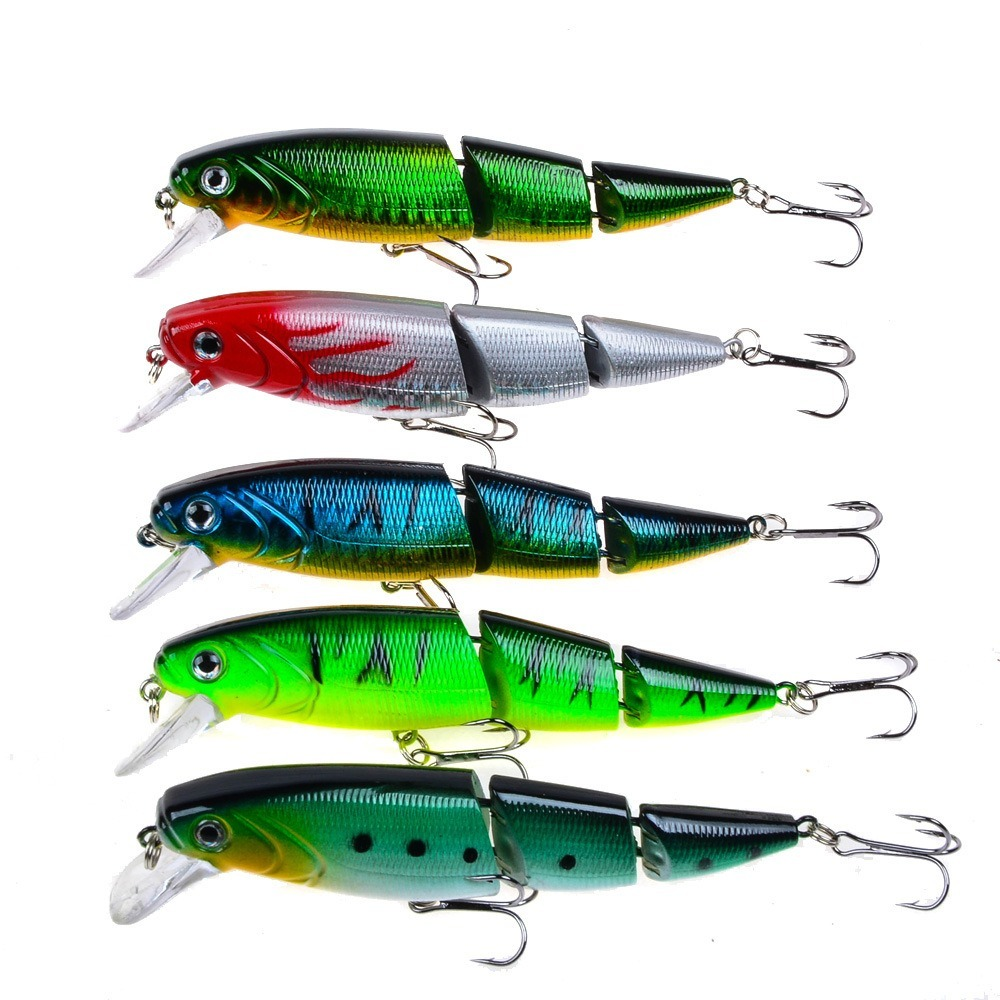 1 Buah Umpan Pancing Wobblers Umpan Keras Multi Bagian 110Mm 15G Umpan Buatan Umpan Ikan Kecil Umpan Engkol Umpan Memancing Ikan Mas