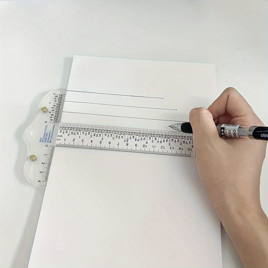 Klares Acryl-T-Quadrat-Lineal für einfache Referenz beim Basteln. T-Quadrat-Lineal-Handwerkzeug in beiden Zoll und metrischen Messungen