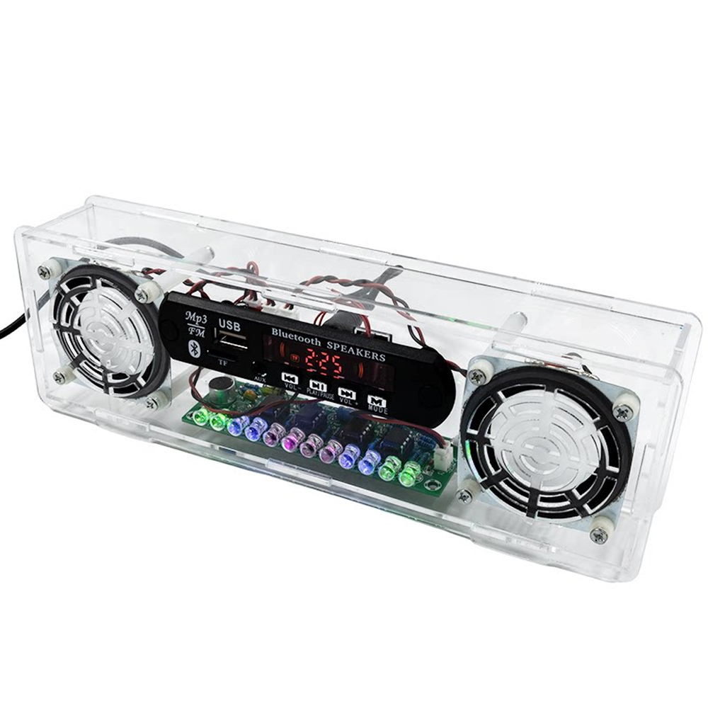 Kit Electrónico de Altavoz Bluetooth DIY con Radio FM, Luz Indicadora LED Activada por Voz, 3W Estéreo, Kits de Práctica de Soldadura
