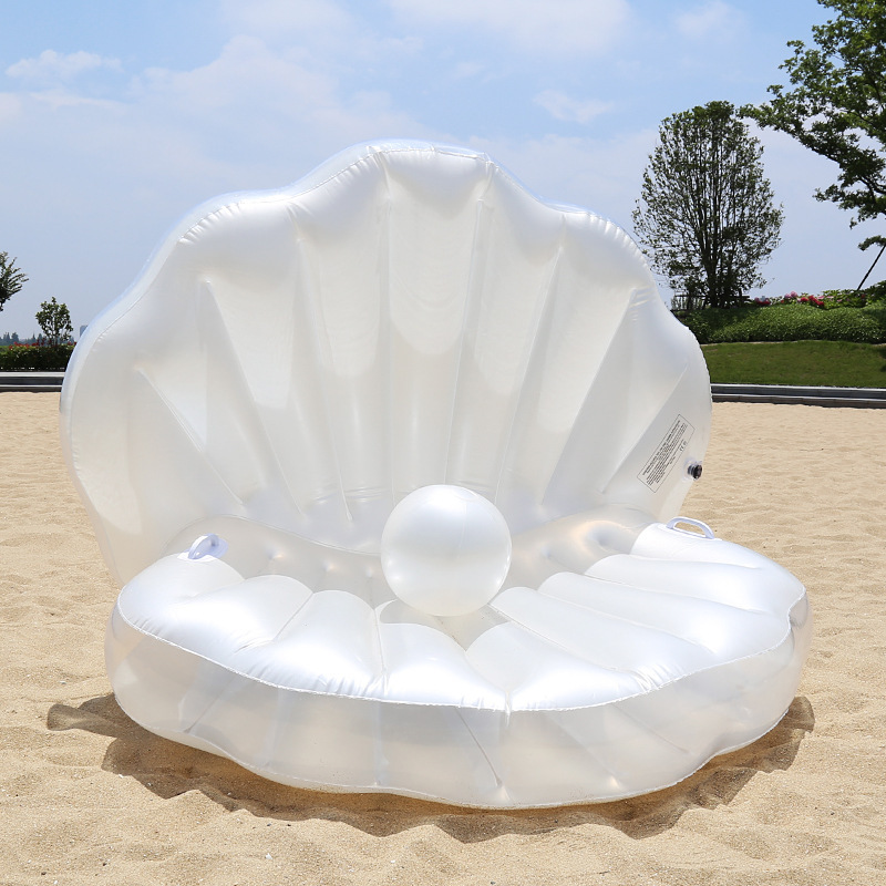 Opblaasbare Seashell Zwembad Drijft Met Parel Bal, Diversiteit Zwembad Drijvende Stoel Voor Zwembad Zomer Beach Party Voor Volwassenen