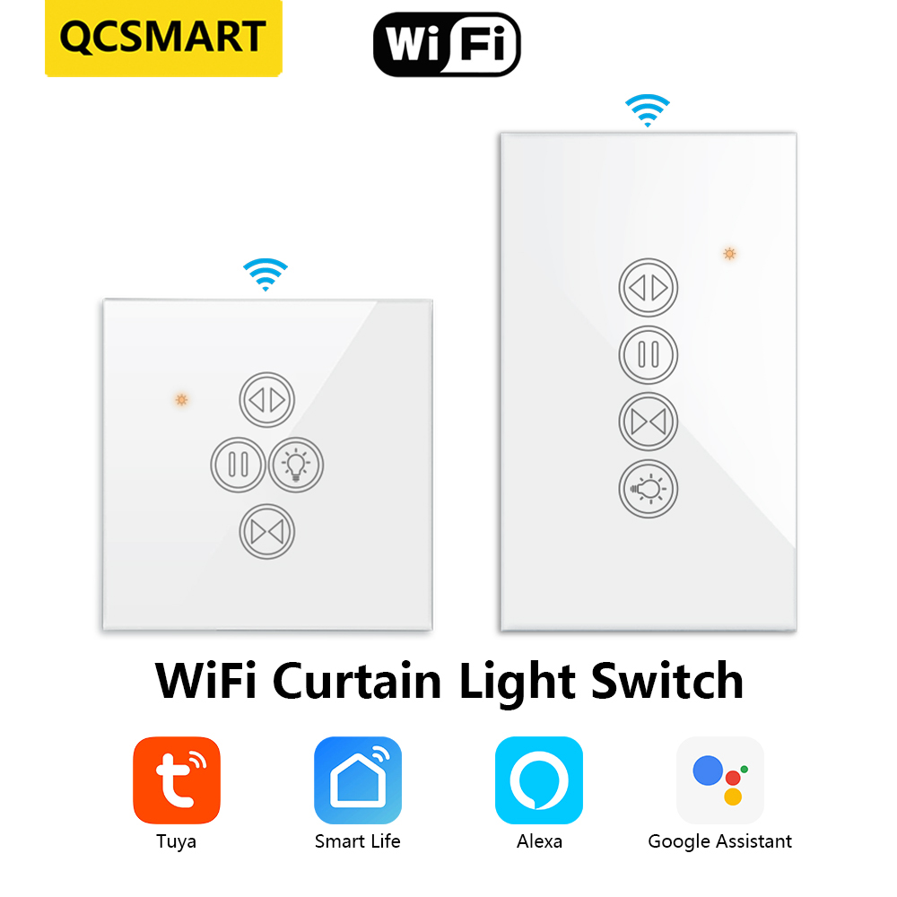 Interruptor de luz de cortina con WiFi para persianas enrollables, Control remoto por aplicación, temporizador de automatización DIY, Tuya, Alexa y Google Home