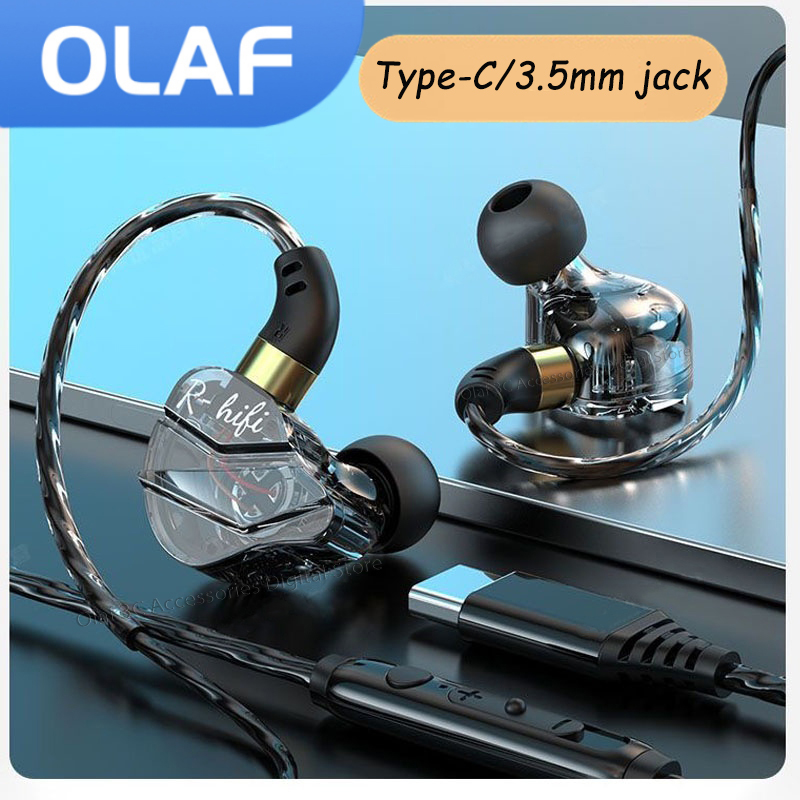 OLAF Gaming-Headset, kabelgebundene Kopfhörer, 3,5-mm-Kabel, Freisprecheinrichtung, Bass, Stereo, Sport-Ohrhörer, DAC Typ C, für iPhone 15, Samsung