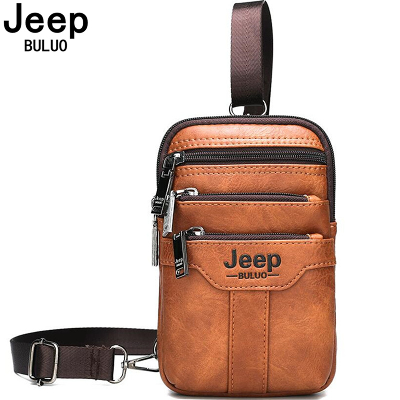 JEEP BULUO Nam Đeo Messenger Túi Nhỏ Đa Năng Sling Túi Đeo Trước Ngực Túi Đeo Chân Eo Túi Dành Cho Người Đàn Ông Mới Thời Trang giày Đeo Chéo
