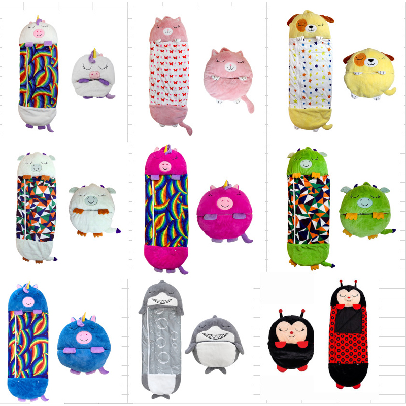 Saco de dormir dos desenhos animados das crianças crianças animal macio preguiçoso sleepsacks bebê boneca de pelúcia travesseiro saco de dormir para meninos meninas presente aniversário