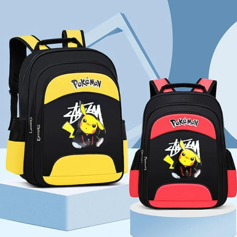 Pikachu Cartoon Light Kinderschultaschen mit großem Fassungsvermögen und modischer Persönlichkeitsschulranzen für Grundschüler