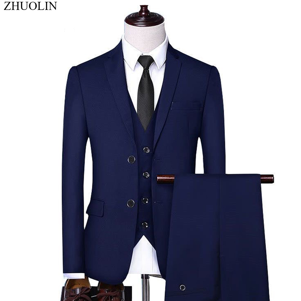 Trajes de boda para hombre, conjunto de Blazers elegantes, 3 piezas, chaleco Formal de negocios de lujo, pantalones, abrigos completos, chaquetas 2022