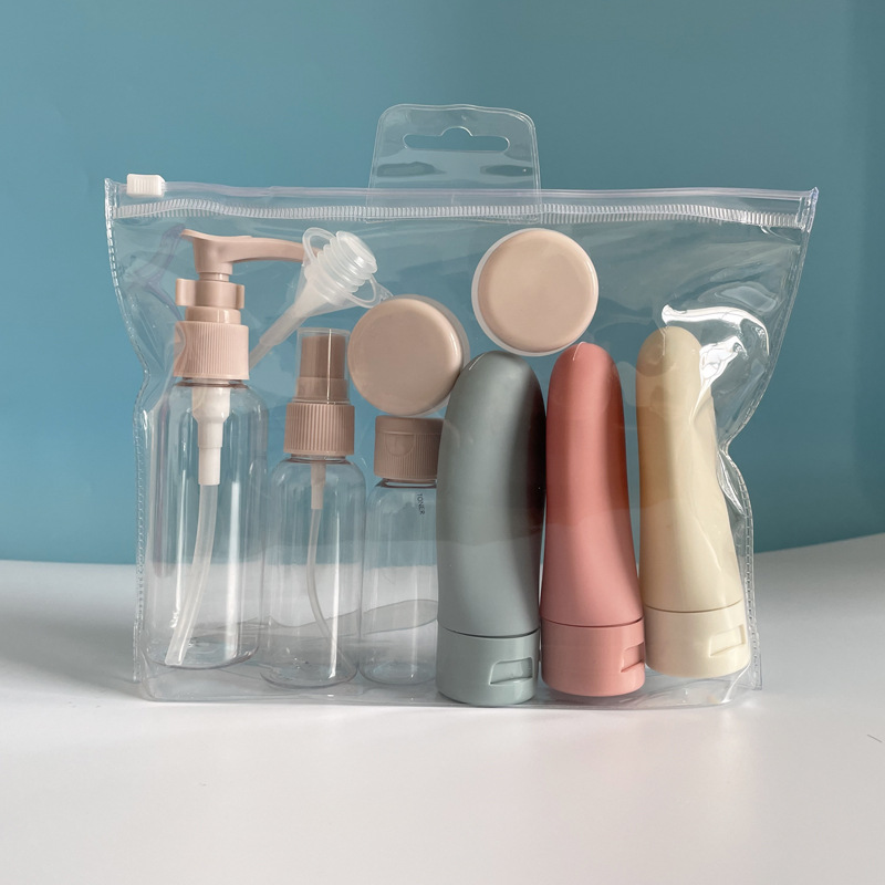 Conjunto de garrafa de perfume recarregável spray loção shampoo chuveiro tubo engarrafamento recarga cosméticos viagem recipiente líquido ferramenta portátil