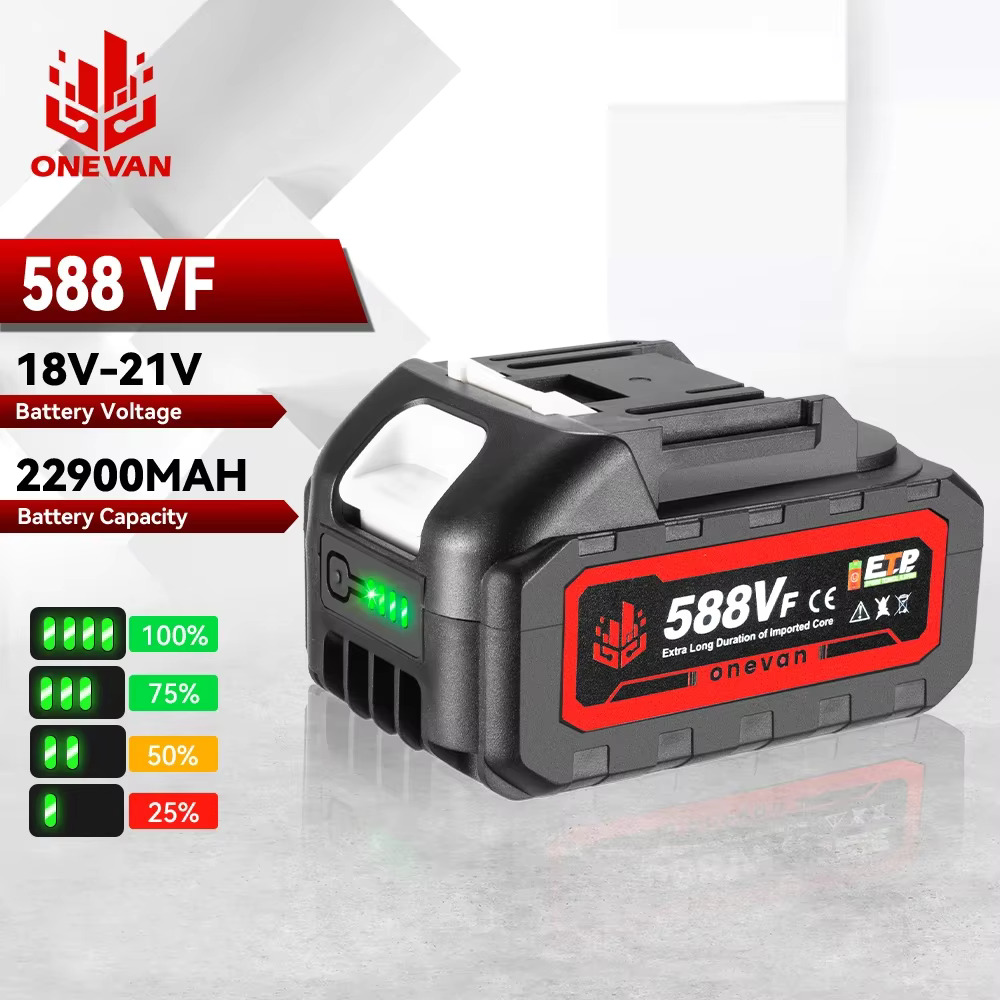 ONEVNA Rechargeable 588VF Lithium Ion Battery 22900mah Li-lon Battery For Makita Electric Wrench Power Tools 18V Battery