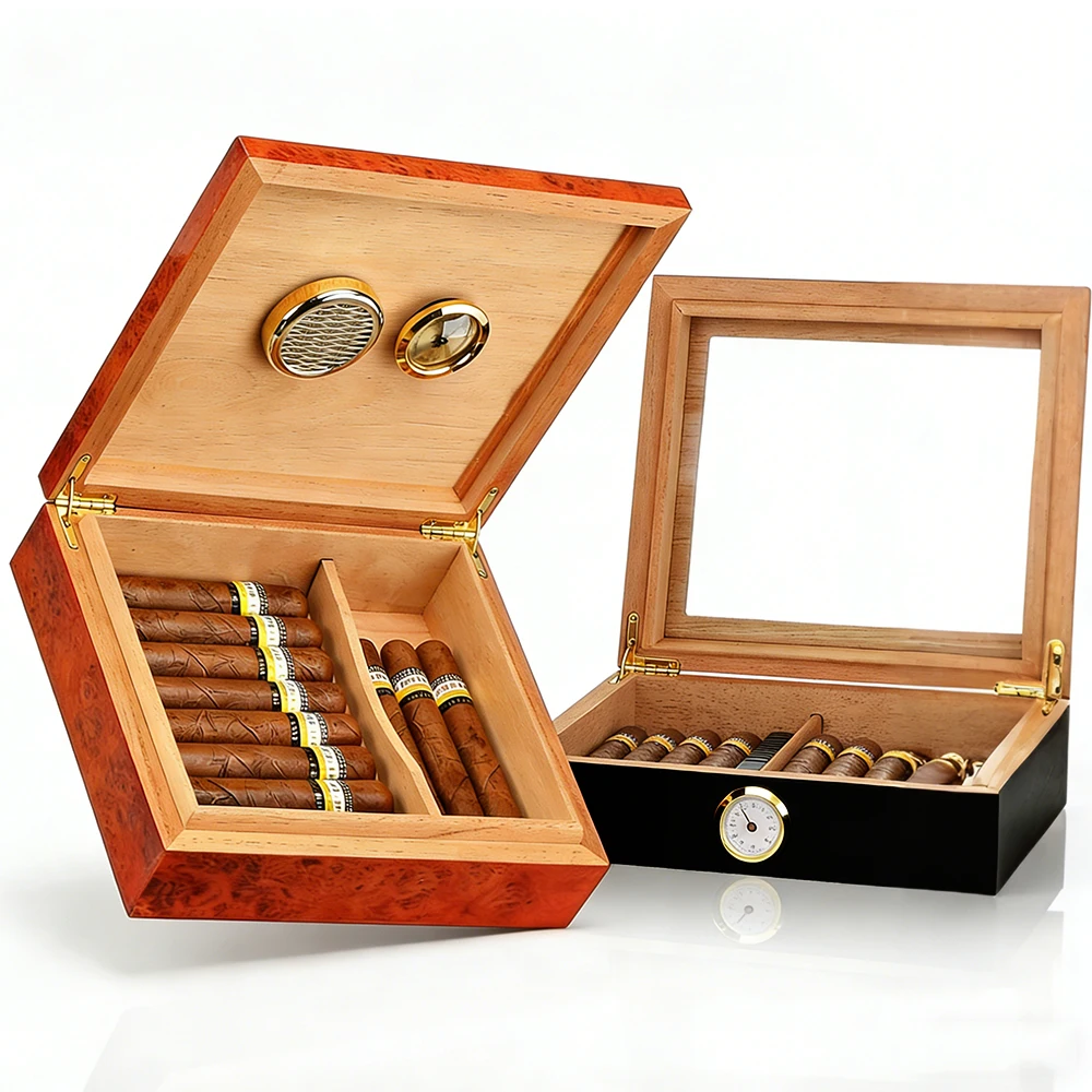 Charuto Zedernholz Reise Humidor Puro Box Zigarrenetui mit Hygrometer Luftbefeuchter Zigarre Humidor Box für Zigarren