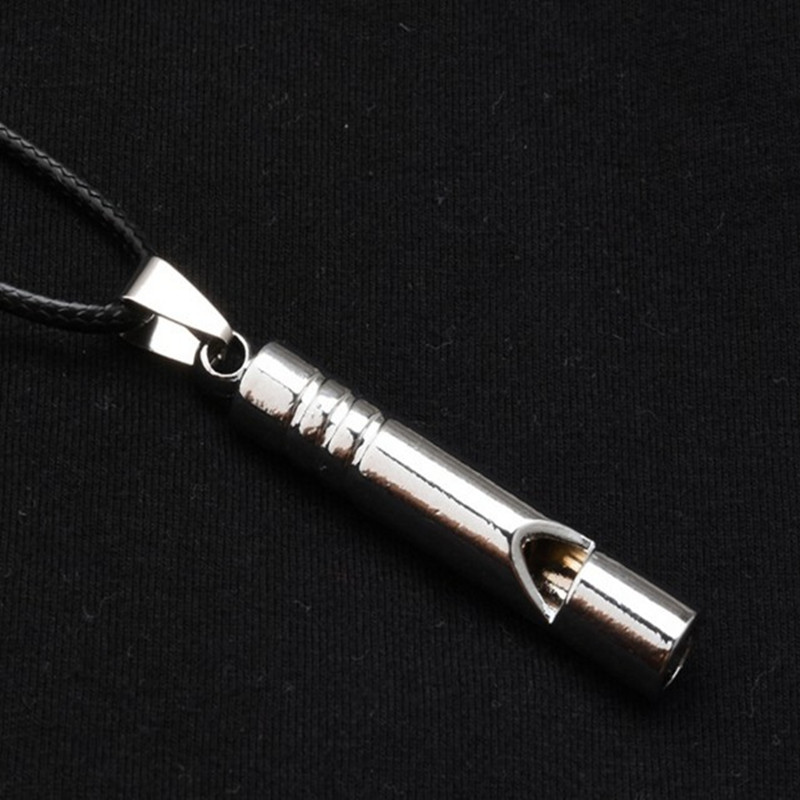 Titanium Emergency Whistle Loud Portable Keychain Necklace Whistle Keyring for Emergency Survival Outdoor Hiking Camping
