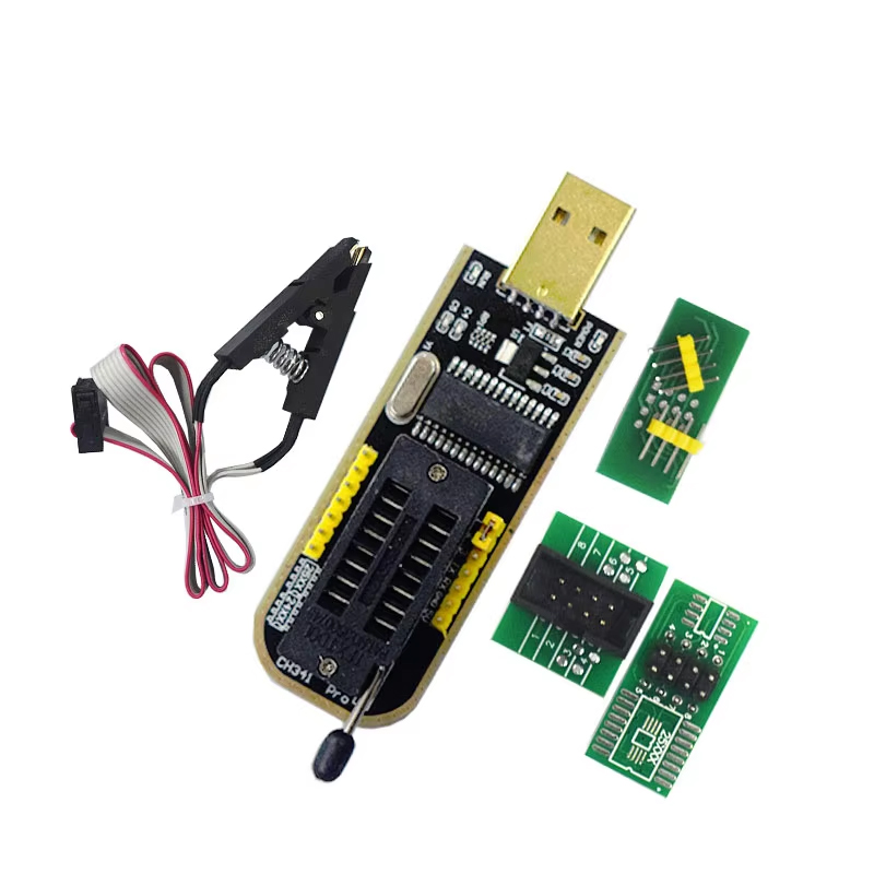 Eepromプログラマーモジュール,USBプログラマーモジュール,ch341a,ch341,24,25シリーズ,soic8,sop8,eeprom 93cxx,25cxx,24cxxのテストクリップ
