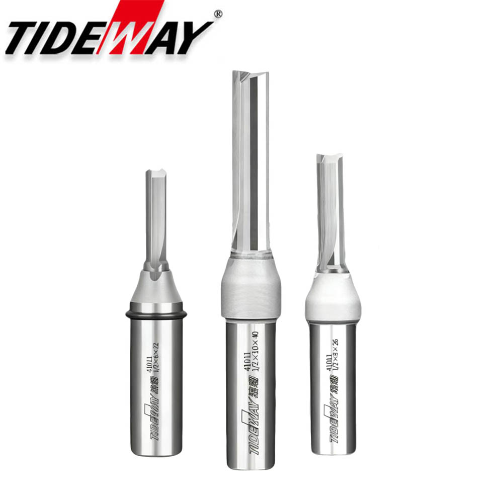 Tideway 1/2 хвостовик TCT прямые фрезы 2-флейтовый фрезерный станок для деревообработки, резьбы по дереву, гравировки по дереву, твердосплавный инструмент с ЧПУ, концевая фреза
