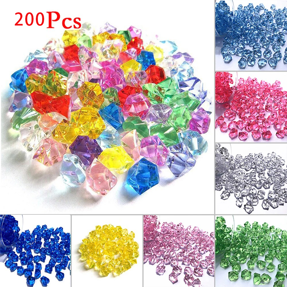 200 stücke Kristalle Acryl Kristall Edelstein Aquarium Bunte Steine Aquarium Vase Dekoration Hochzeit Party Dekorationen Handwerk