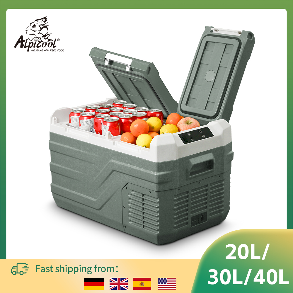 Alpicool NLS 20L 30L 40L Autokoelkast Minikoelkast Vriezer 12V Draagbare compressorkoeler 12/24V DC 100-240V AC voor kamperen