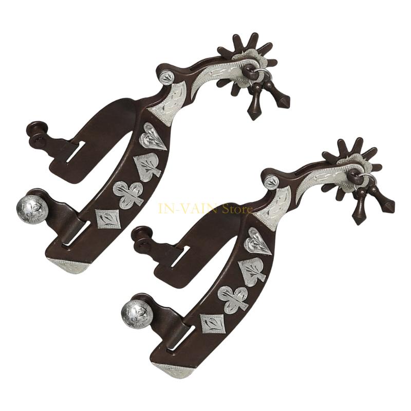 M5TC Handmade Metal Spurs With German Silver Western Foriqued Spurs Độ bền Horse