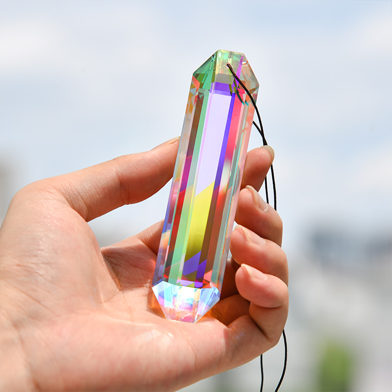 Prisma acchiappasole, acchiappasole sospeso esagonale colorato, acchiappasole arcobaleno per finestra, stanza, lampadario, decorazione domestica da giardino