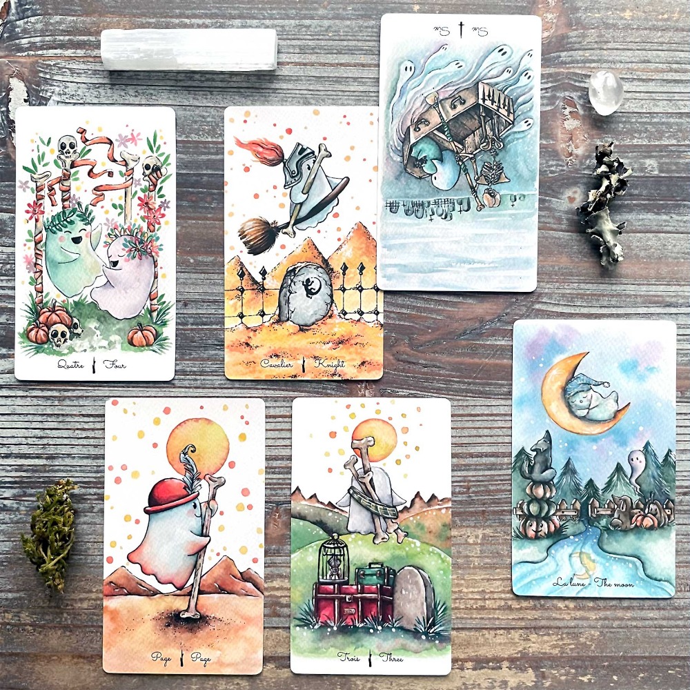 10,3 * 6 cm Boo Tarot 78 stuks kaarten schattig Ghost Tarot Deck