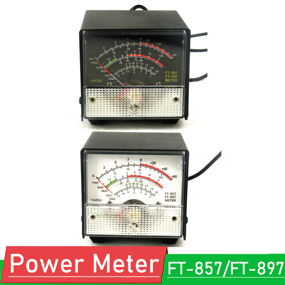Eksternal S Meter/SWR/Power Meter Menerima Tampilan Meter untuk Yaesu FT-857/FT-897 Berdiri Gelombang Rasio Meter Putih/Hitam