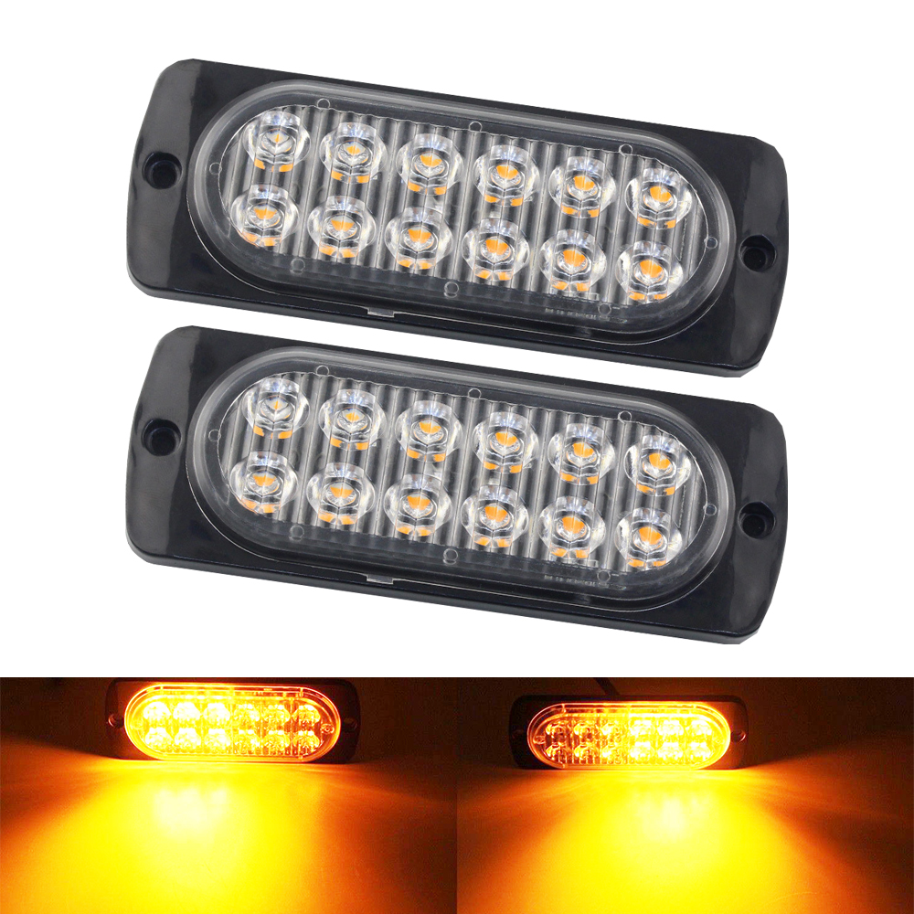 2 pz Led Strobe Spia A Buon Mercato Strobe Griglia Lampeggiante Lightbar Camion Auto Faro Lampada Ambra Semaforo 12 V 24 V Auto luce