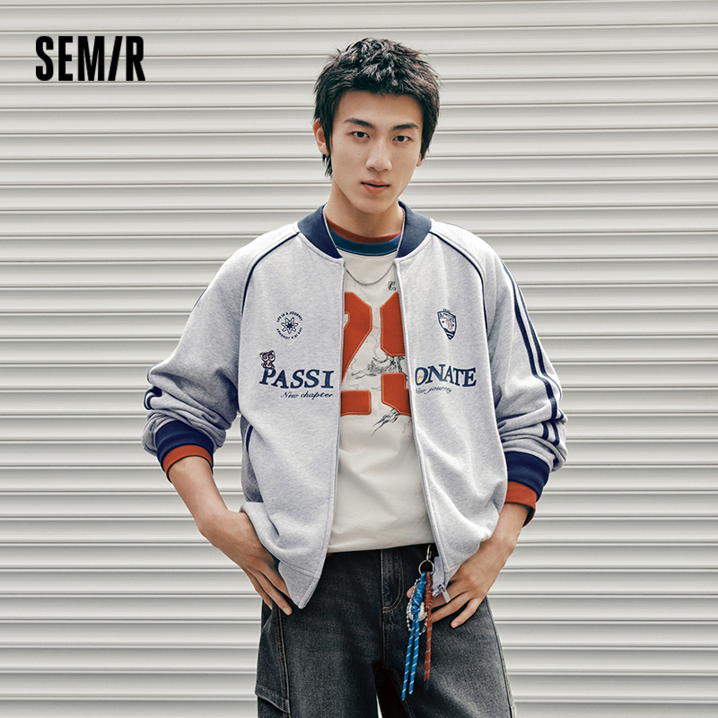 Semir Unisex Jacket Baseball Sport Retro 2026 Autumn Trendy Couple Style Casual Cardigan Outerwear Daily Layer Wear
