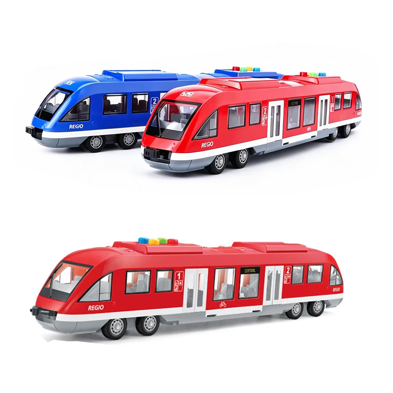 Modèle de train de métro surdimensionné de 45 cm, train de simulation de rail léger avec lumière et musique, modèle de voiture jouet, cadeaux