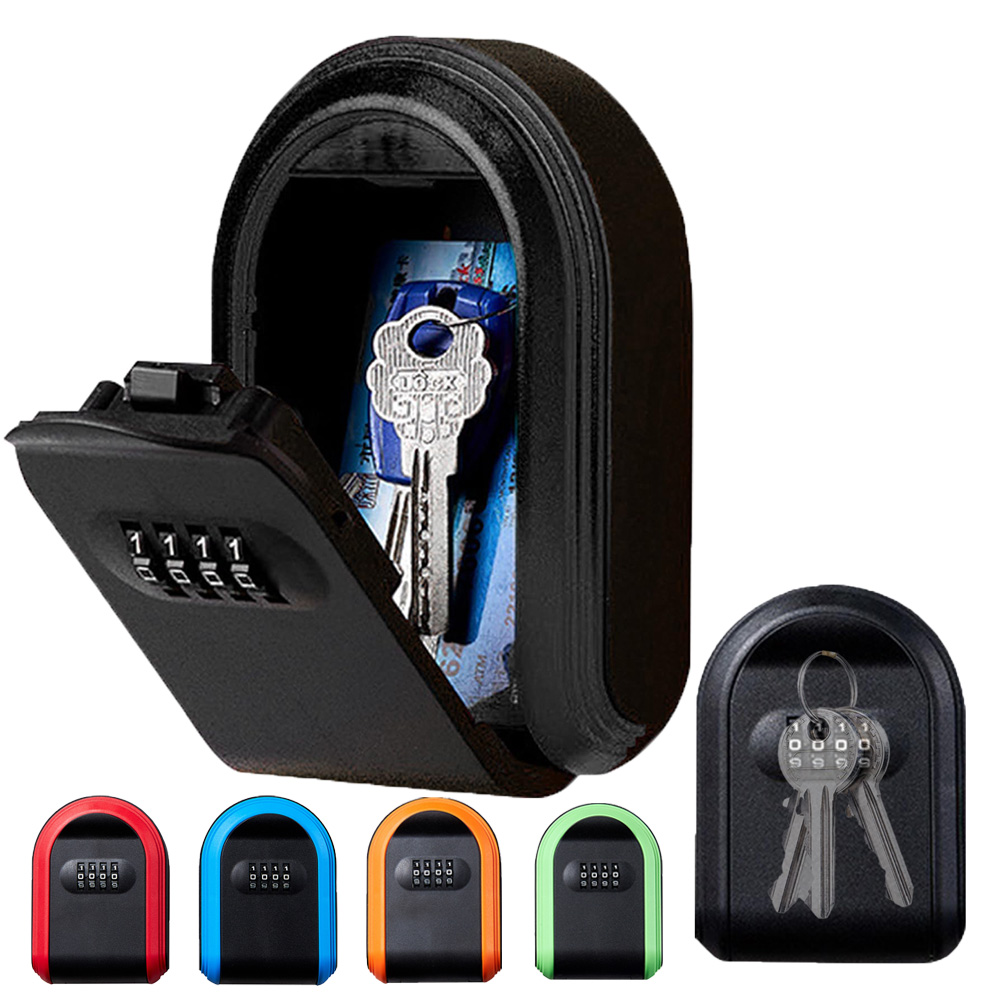An der Wand montierte Schlüsselaufbewahrungsbox, 4 digitale Kombination, Passwort, Sicherheitscode, Schloss, Schlüsselkasten für Zuhause, Büro, Aufbewahrungsbox, Organizer