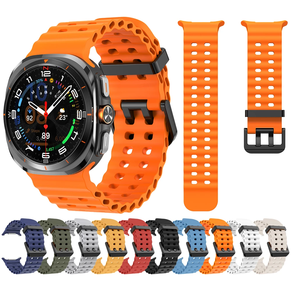 Bracelet marin pour Samsung Galaxy montre Ultra 47mm Bracelet de sport en Silicone pour GalaxyWatch Ultra accessoires de Bracelet de montre
