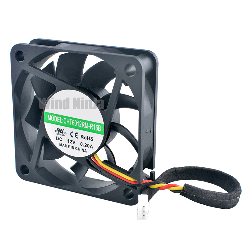 CHT6012RM-R15B 6 cm 60 mm 3-poliger Axiallüfter DC12 V 0,20 A Lüfter für Schaltnetzteil 60 x 60 x 15 mm