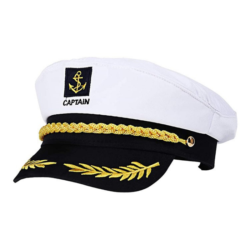 Jacht dla dorosłych statek marynarski kapitan kostium kapelusz granatowy morski admiral 3D haftowany kapelusz kapitana strona dekoracji