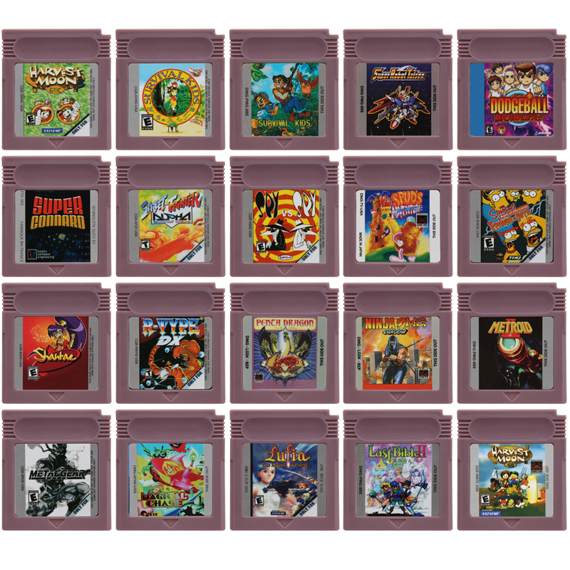 Cartucho de juego GBC Harvest Moon Metal Gear Solid Metroid II DX Shantae tarjeta de consola de videojuegos de 16 bits