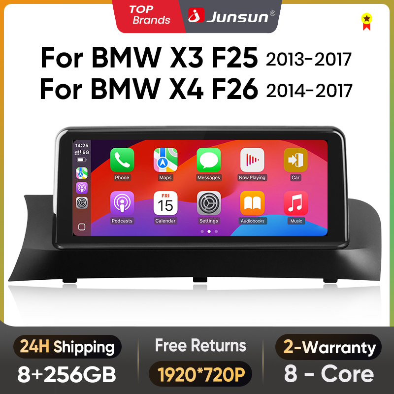 Junsun-reproductor Multimedia con Android para coche, Radio con CarPlay, 10,25 pulgadas, inalámbrico, NBT, CIC, para Apple, BMW X3, F25, X4, F26, años 2013 a 2017