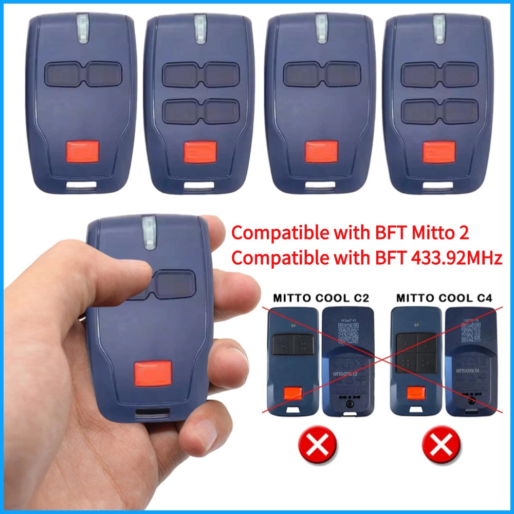 433,92 MHz Fernbedienung Rolling Code Garagentoröffner kompatibel mit BFT MITTO 2/Clonix/U-Link/433,92 MHz Einfahrtstoröffner